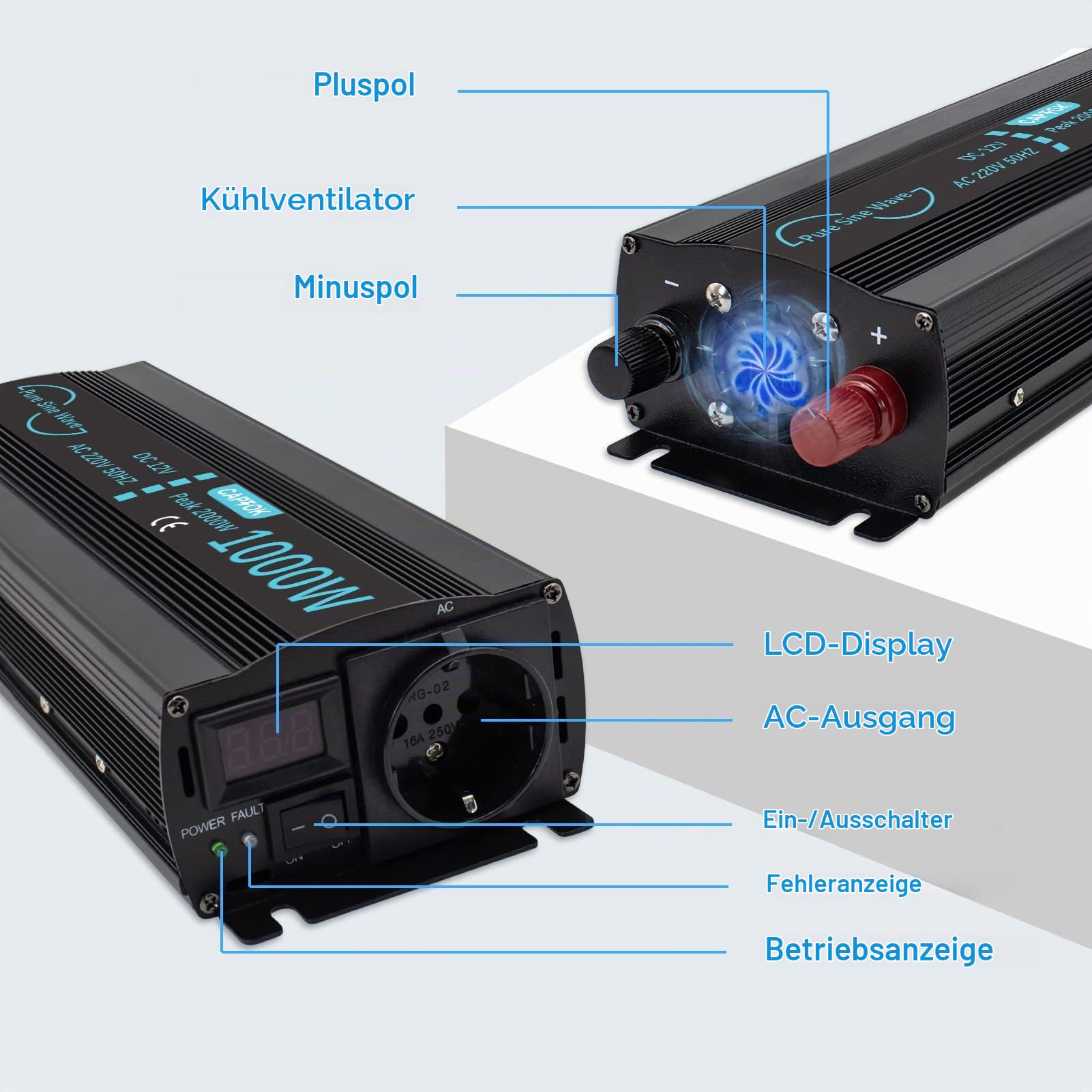 captok-pure-sine-wave-power-inverter-wechselrichter-1000w-12v image 2